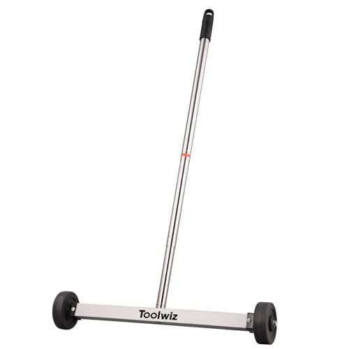 Toolwiz Magnetic Pick Up Sweeper 17-inch Heavy Duty Magnet Pickup Lawn Sweeper...