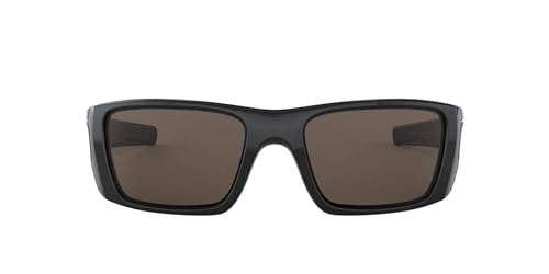 Oakley Men's OO9096 Fuel Cell Rectangular Sunglasses, Polished Black/Warm Grey, 60 mm