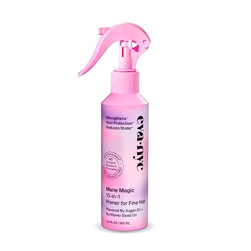 Eva NYC Mane Magic 10-in-1 Hair Primer for Fine Hair: Heat Protectant, Strengthening...