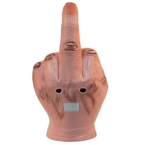 MOKRY PARTY Middle Finger Funny Head Mask Costume Party Prop Adult Latex Middle...