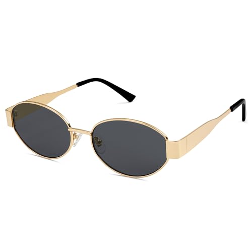 SOJOS Retro Oval Sunglasses for Women Trendy Sun Glasses Classic Shades UV400...