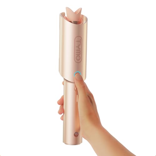 Cordless Automatic Curling Iron 1 inch - TYMO CURLGO Rotating Curling Wand Anti-Scald...
