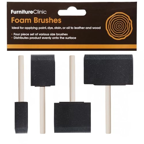 Furniture Clinic Foam Brushes | for Stain, Varnish, Oil, Paint, Dye, Sealants, and...