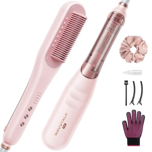 Wavytalk Pro Steam Hair Straightener Brush, 3 in 1 Straightening Brush with Steam,...