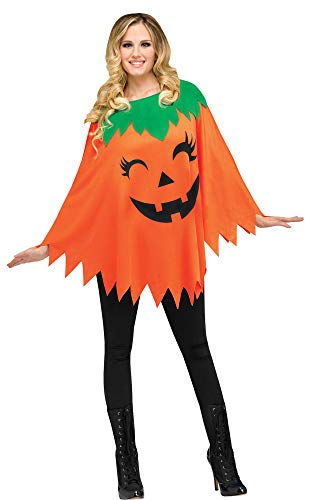 Fun World Pumpkin Poncho For Halloween, School Acting, Costume Party, for Women Adult...