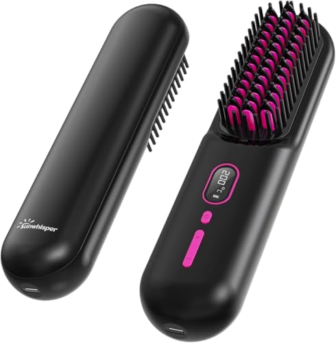 Sunwhisper Cordless Hair Straightener Brush - 20 Million Anion Hair Straightener...