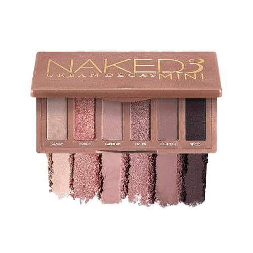 URBAN DECAY Naked 3 Mini Eyeshadow Palette, Soft Pink Neutral Eye Makeup, Matte &...