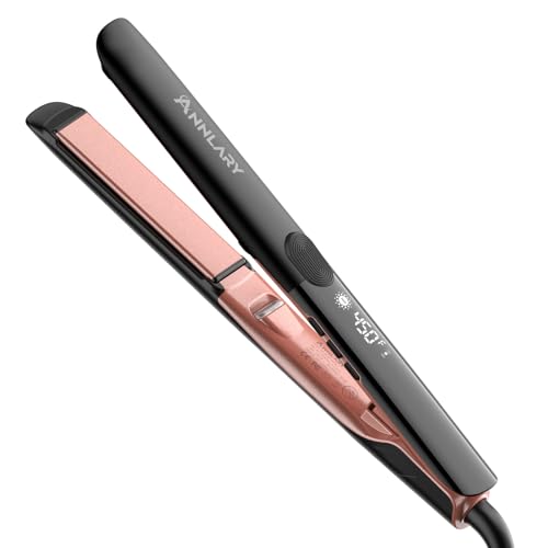 Annlary Hair Straightener, 1 Inch Flat Iron Hair Straightener and Curler 2 in 1,...