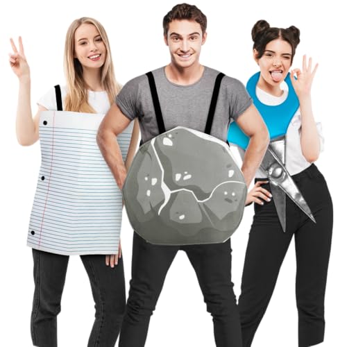 Rock Paper Scissors Family Costume Set - Fun Halloween Outfits for 3, Trio Costume...