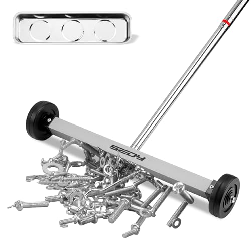 Magnet Sweeper Magnetic Nail Roller: 17-Inch Heavy Duty Magnet Nail Pickup Rolling...