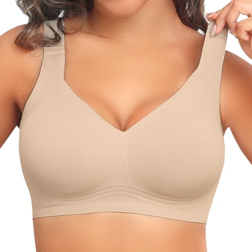 PoseFree Wireless Bras for Women Full Coverage Bra Full Support and Lift No Underwire...