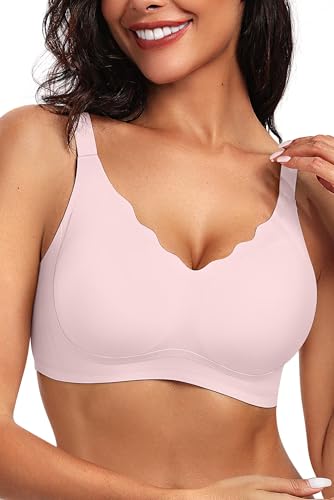 Vertvie Women's Seamless Bras No Underwire Scalloped Push Up Bras Soft Wireless...
