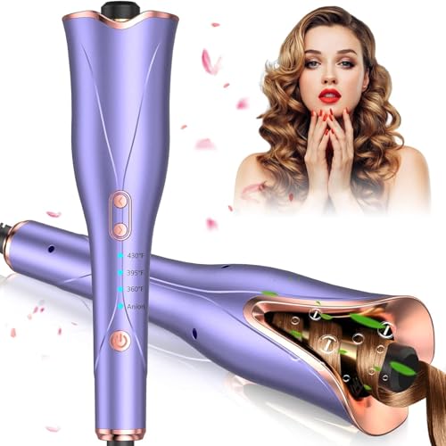 Automatic Curling Iron, Hair Curler Wand with 4 Temp Up to 430℉& Timer & Dual...