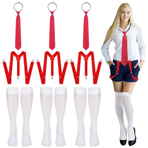 Maiteenly 9 Pcs Halloween School Uniform Costume for Women Back to School Uniform...