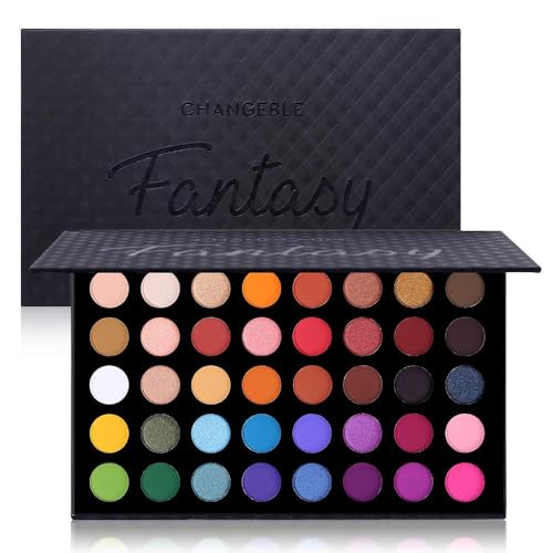 Highly Pigmented Eye Makeup Palette, Matte Shimmer Metallic Eyeshadow Pallet Long...