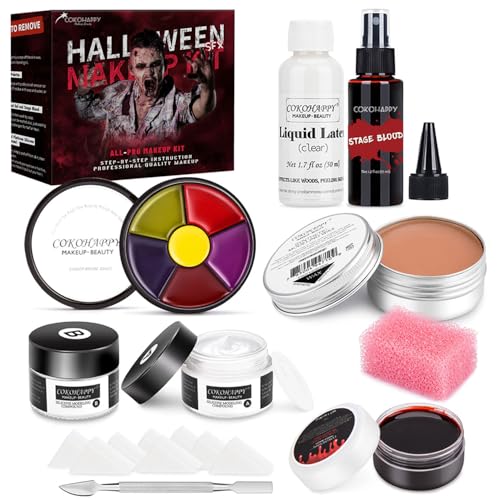 COKOHAPPY Halloween SFX Makeup Kit - 3 Ways Create Special Effect Stage THEATRICAL...