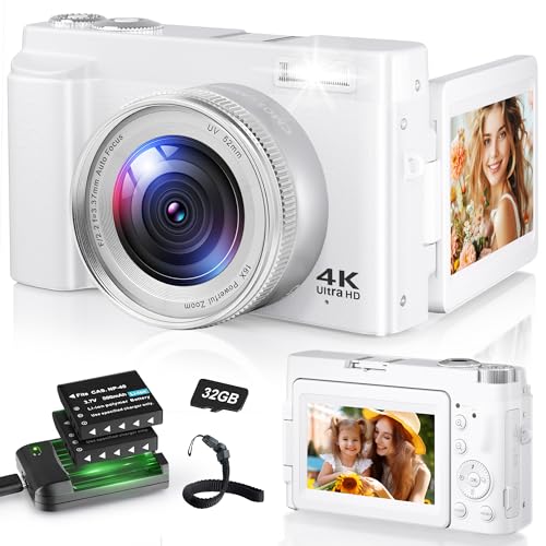 4K Digital Camera for Photography, 48MP Autofocus Vlogging Camera with 3'' 180°Flip...
