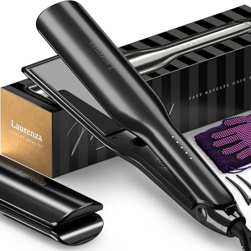 Milano by Laurenza Hair Straightener and Curler 2 in 1, SuperMax Design 8.5 Inch²...