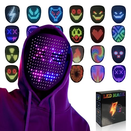 MOYACA Led Mask with Gesture Sensing, Light up mask with 50 Pattern Display for...