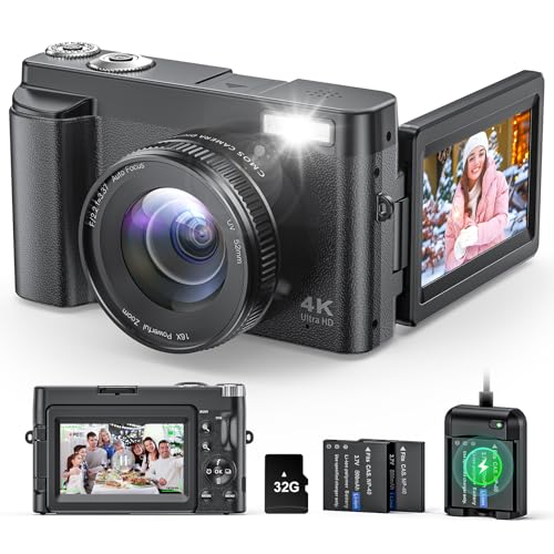 4K Digital Camera for Photography and Video, Autofocus Anti-Shake 48MP Vlogging...