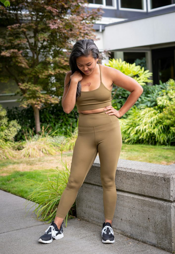 high-waisted leggings with matching top
