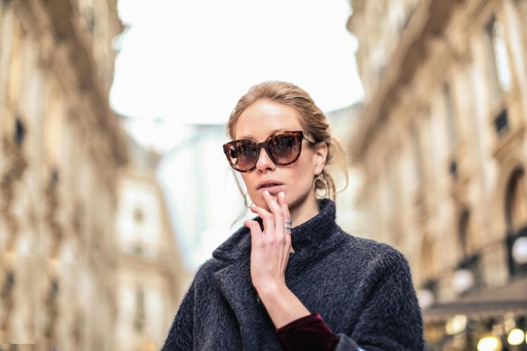 woman wearing high-quality sunglasses